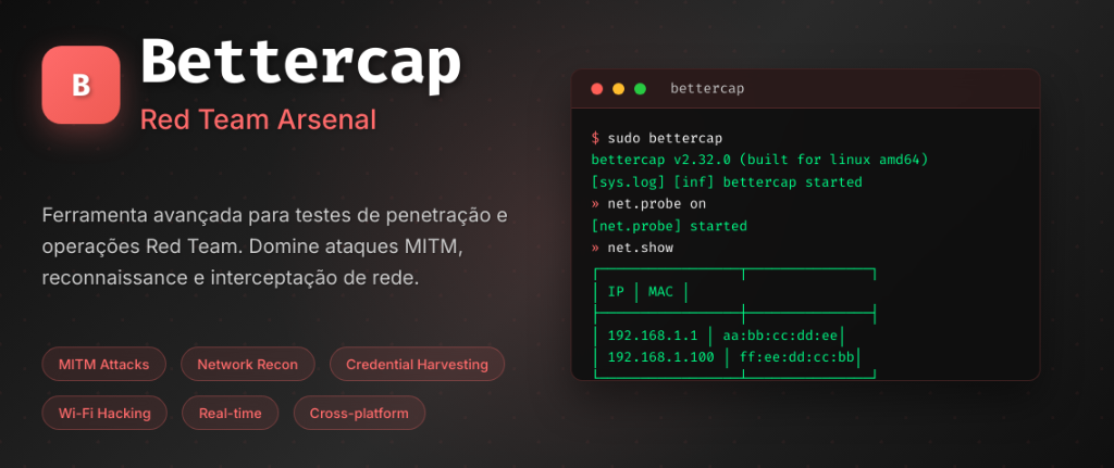 Bettercap: Ferramenta Essencial para Red Team e Testes de Penetração